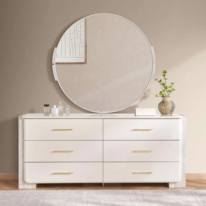 Tamburello Dresser With 6 Drawer & Mirror