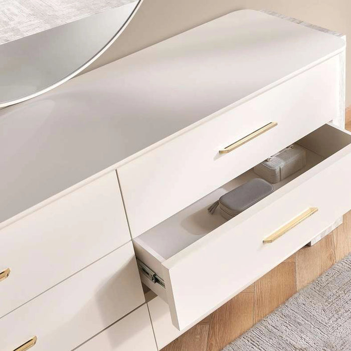 Tamburello Dresser With 6 Drawer & Mirror