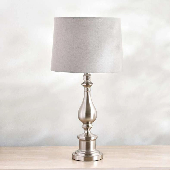 Tamonte E27 Metal Table Lamp Dia 28X55Cm - Satin Nickel