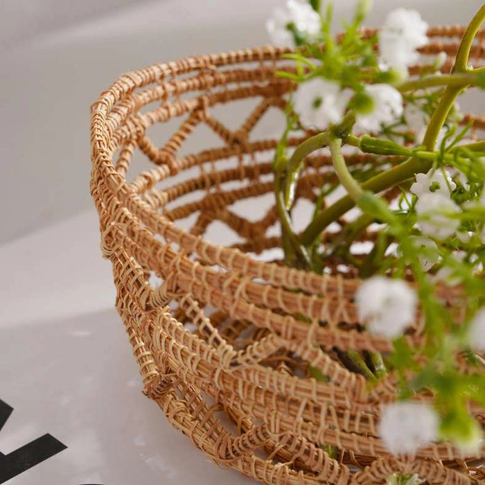 Tan Decorative Basket Dia17X9Cm - Natural