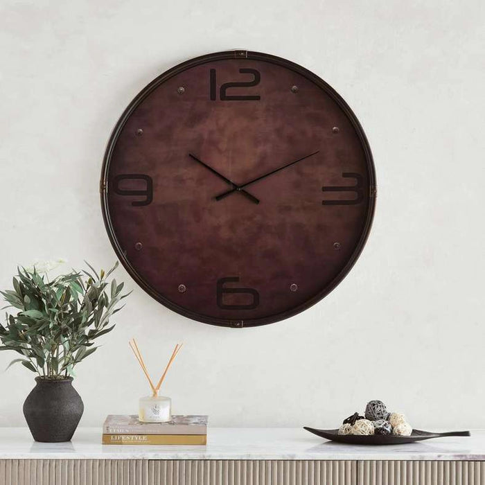 Tanner Wall Clock Dia 76Cm - Brown