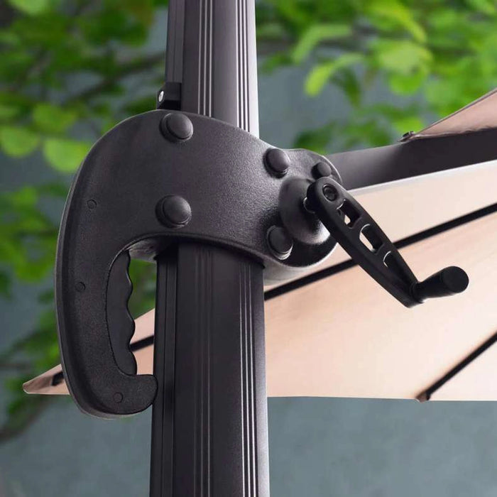 Taral Outdoor Umbrella With Base - Taupe