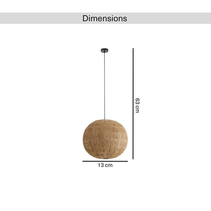 Tarra E27 Jute Pendant Lamp Dia 63Cm - Natural