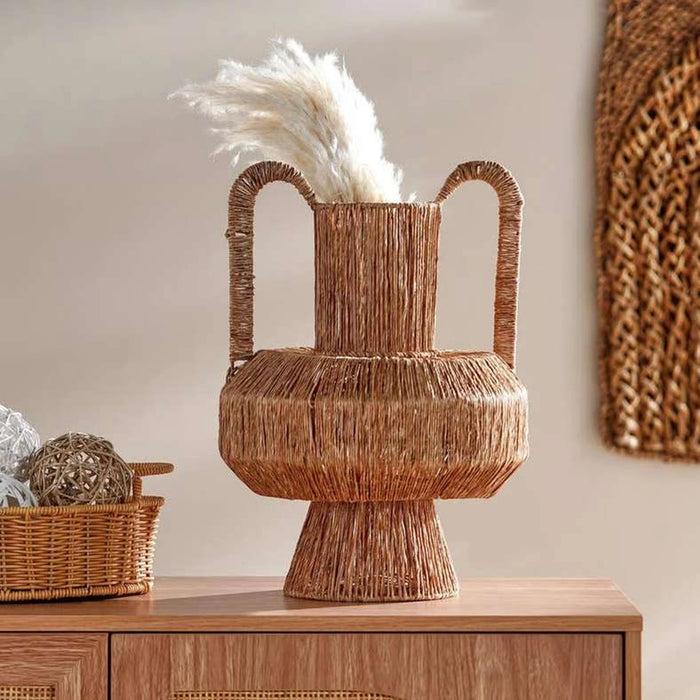 Tarra Jute Vase With Two Handles 30X17X44Cm - Natural
