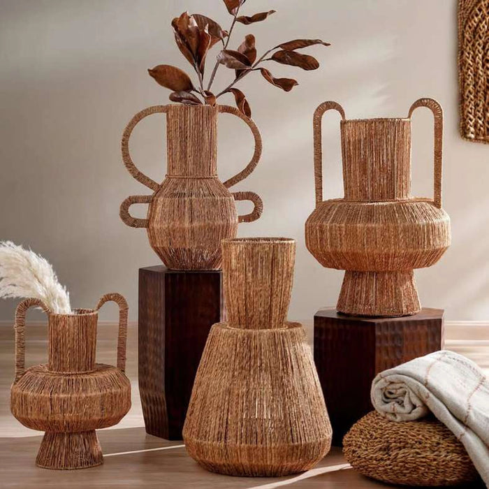 Tarra Jute Vase With Two Handles 30X17X44Cm - Natural