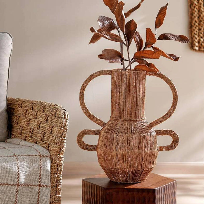 Tarra Jute Vase With Two Handles 42X26X46Cm - Natural