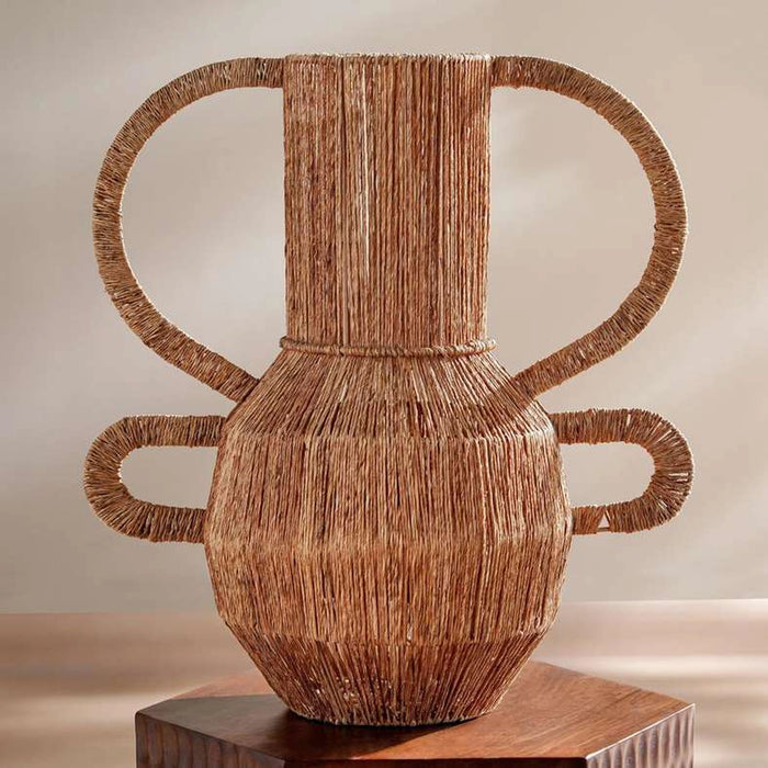 Tarra Jute Vase With Two Handles 42X26X46Cm - Natural