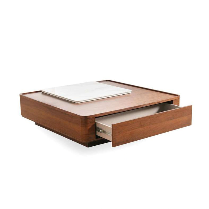 Tarsus Coffee Table With Lift Top Veneer - White Walnut