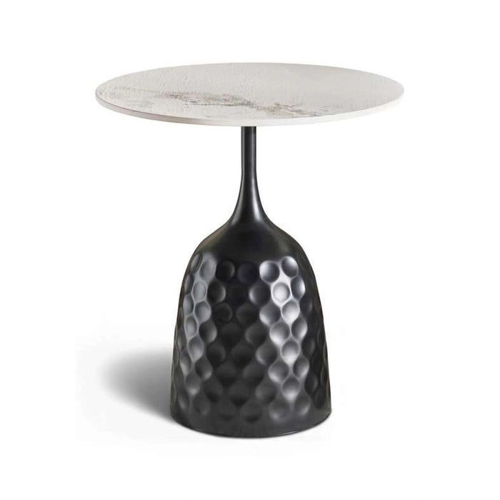 Taryn End Table Sintered Stone Top Black & White