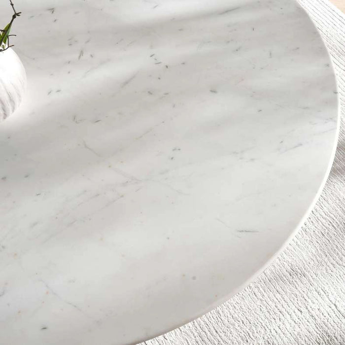 Tatiana 6 Seater Dining Table Marble - White & Gold