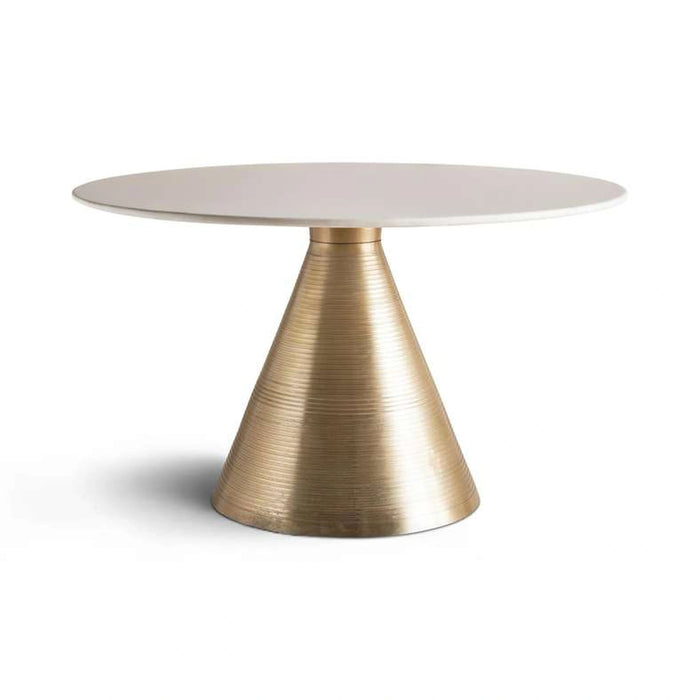 Tatiana 6 Seater Dining Table Marble - White & Gold