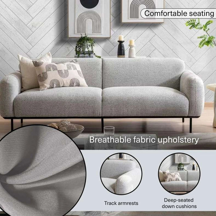 Teek 3 Seater Sofa- Grey
