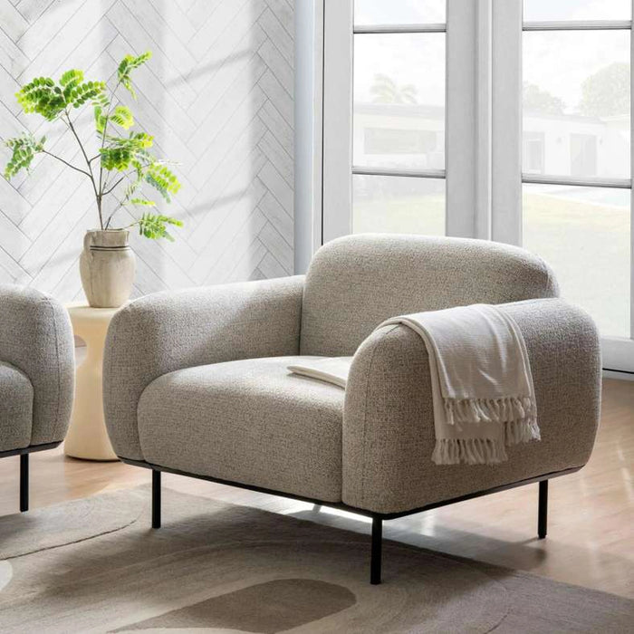 Teek Single Seater Sofa- Grey