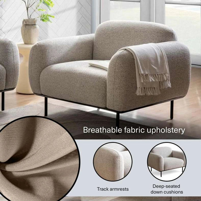 Teek Single Seater Sofa- Grey