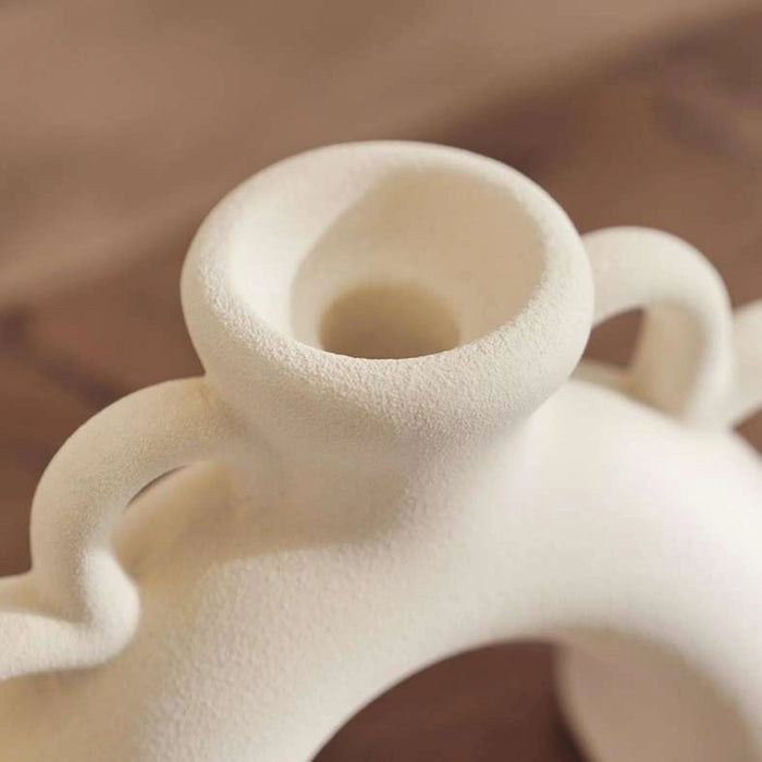 Teeny Stoneware Candle Holder 23X8X15.2Cm - Cream