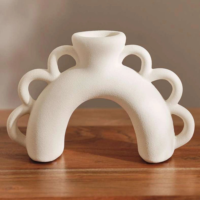 Teeny Stoneware Candle Holder 23X8X15.2Cm - Cream