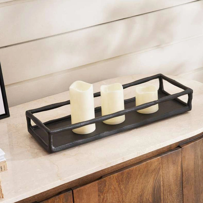 Tegan Metal Decor Tray 48X18X8Cm - Black