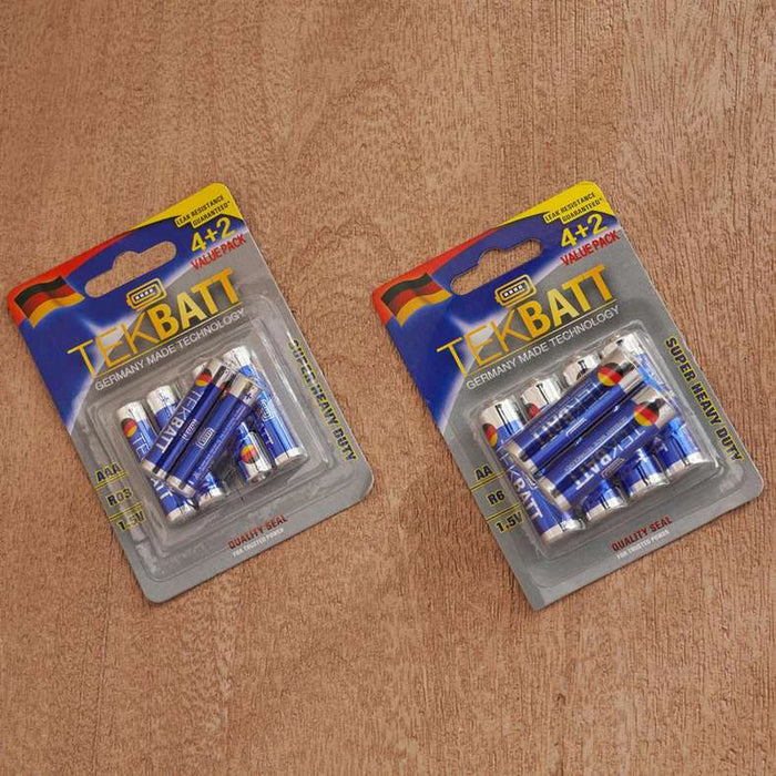 Tekbatt Super Heavy Duty Aa Battery 6-Pieces - Blue