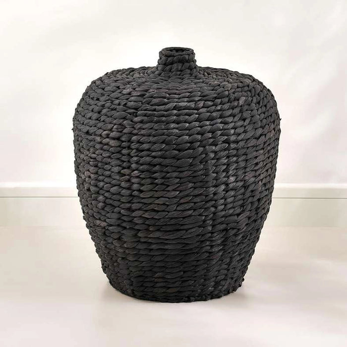 Temara Water Hyacinth Vase 41X41X48Cm- Black
