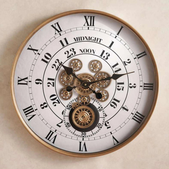 Tempo Vintage Gear Clock Dia 60Cm - Antique Brass