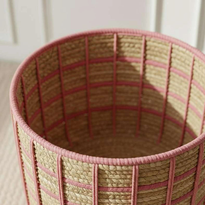 Tepic Grid Rope Basket 30X27Cm -Pink