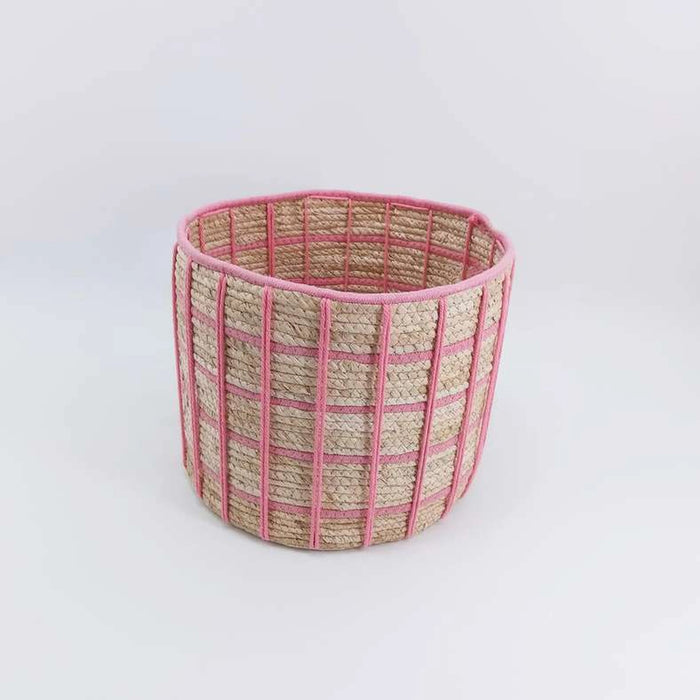 Tepic Grid Rope Basket 30X27Cm -Pink