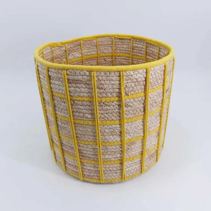 Tepic Grid Rope Basket 30X27Cm - Yellow