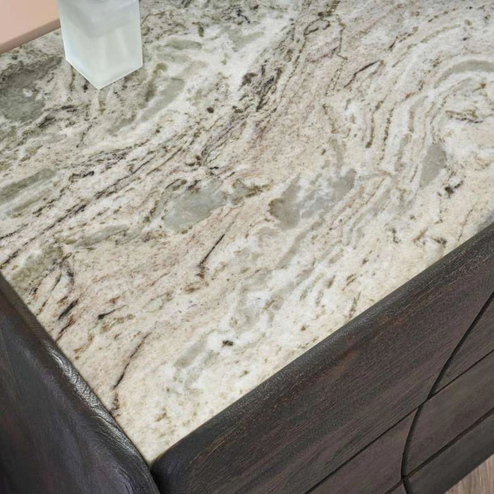 Terra Dresser With Mirror Marble - Beige & Brown