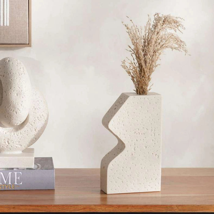 Terra Polyresin Decor Vase 12.5X6.5X21.5Cm - Beige