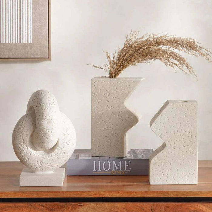 Terra Polyresin Decor Vase 14.5X6.5X21.5Cm - Beige