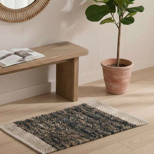 Terrance Hand Woven Jute With Cotton Dhurrie 60X90Cm - Black PAN HOME
