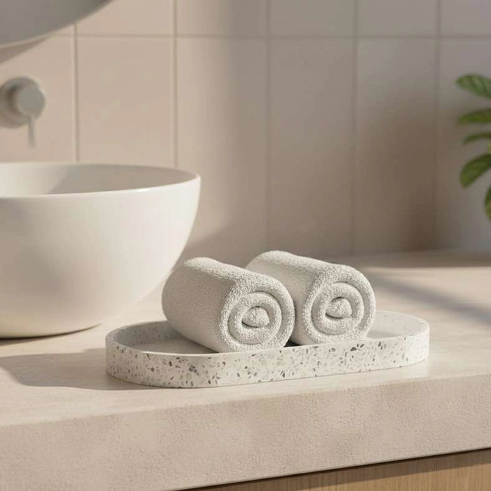 Terrazzo Bath Tray 31X15.4X2.5Cm - White