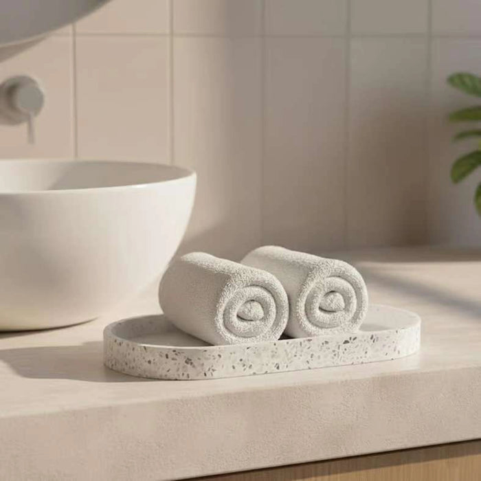 Terrazzo Bath Tray 31X15.4X2.5Cm - White