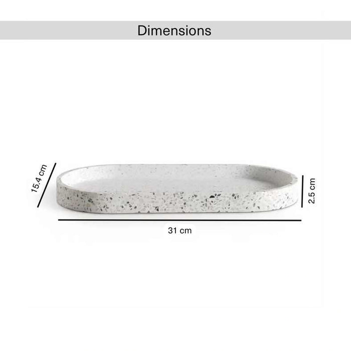 Terrazzo Bath Tray 31X15.4X2.5Cm - White