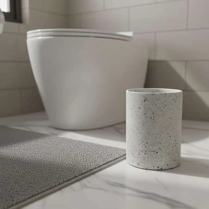 Terrazzo Bathroom Bin 19.8X19.8X25.8Cm-White