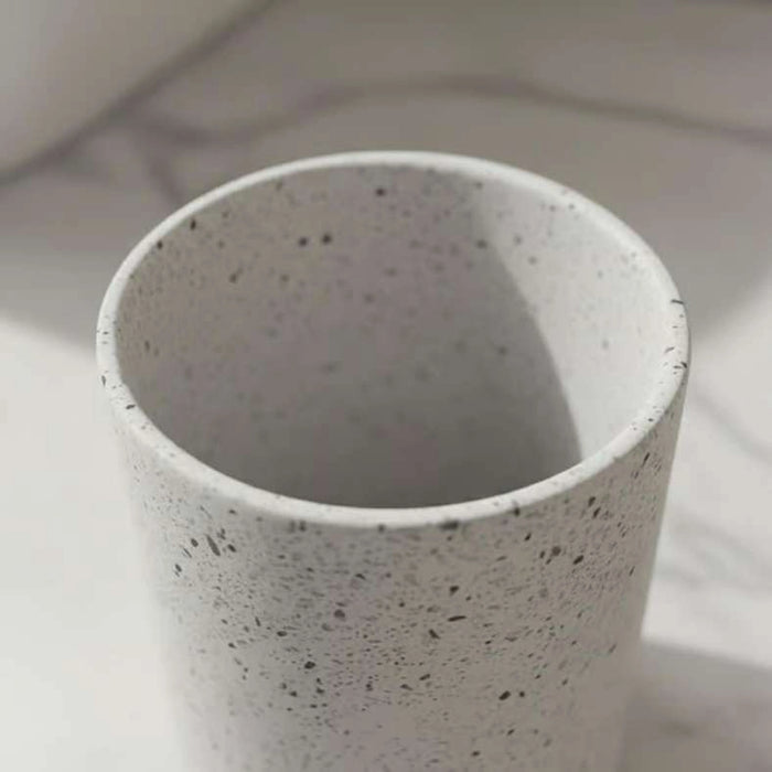 Terrazzo Bathroom Bin 19.8X19.8X25.8Cm-White