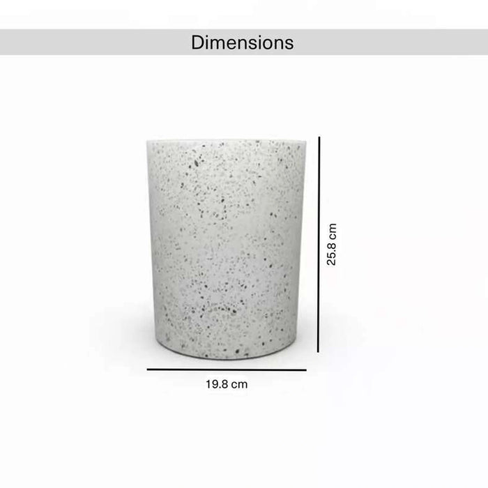 Terrazzo Bathroom Bin 19.8X19.8X25.8Cm-White