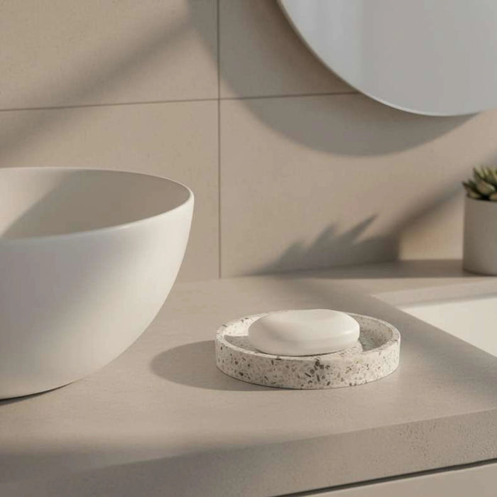 Terrazzo Soap Dish 15.2X10.2X2.6Cm - White