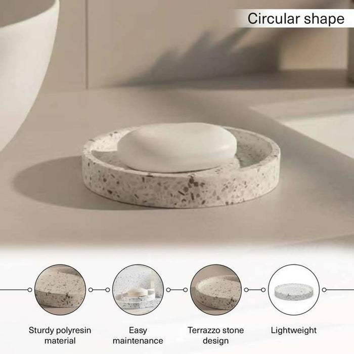 Terrazzo Soap Dish 15.2X10.2X2.6Cm - White