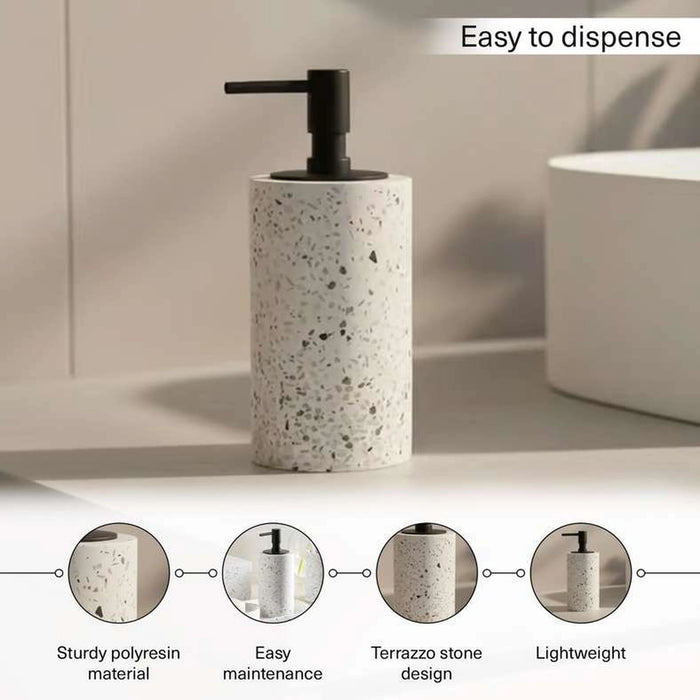 Terrazzo Soap Dispenser 13.6X7.5X18.5Cm - White