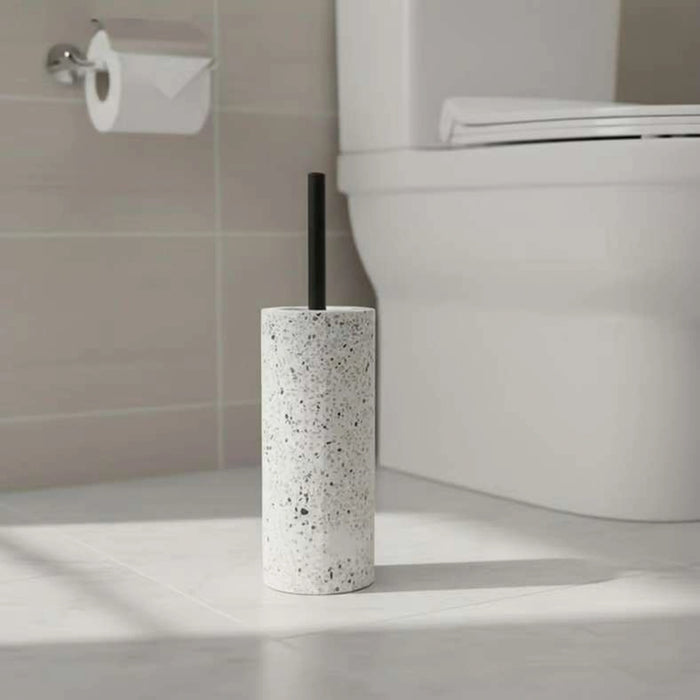 Terrazzo Toilet Brush Holder 10X10X24Cm-White