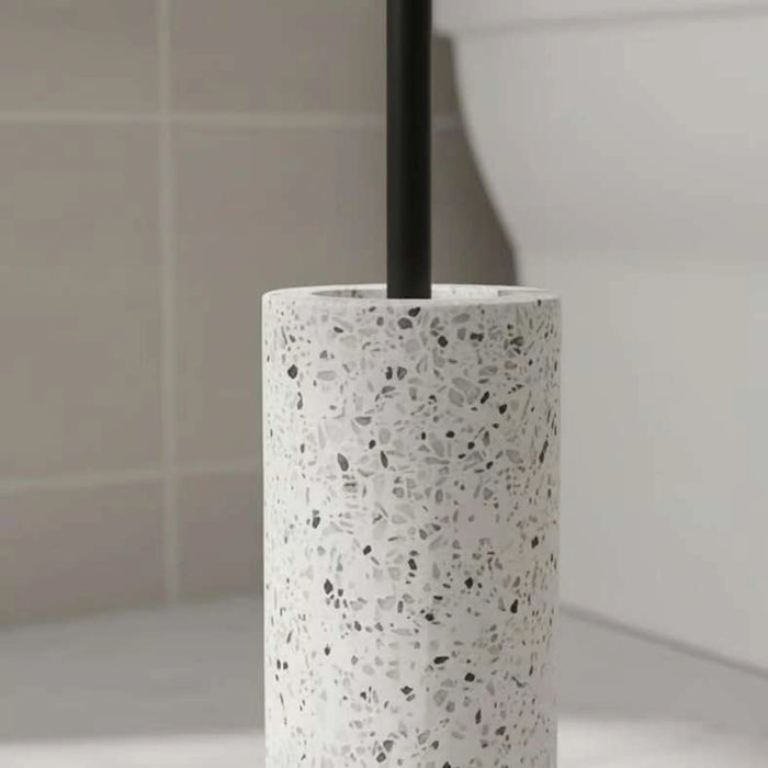 Terrazzo Toilet Brush Holder 10X10X24Cm-White