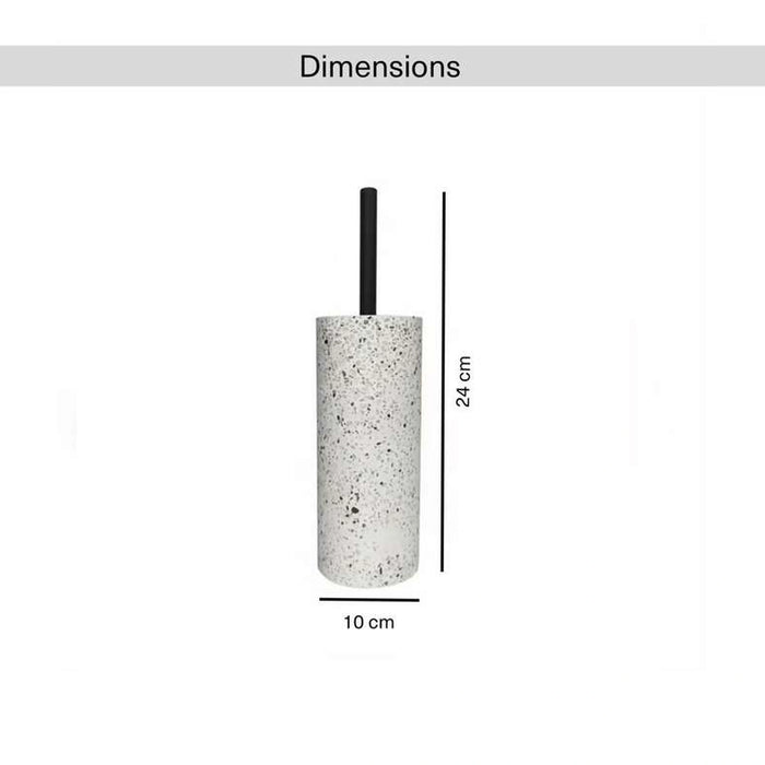 Terrazzo Toilet Brush Holder 10X10X24Cm-White
