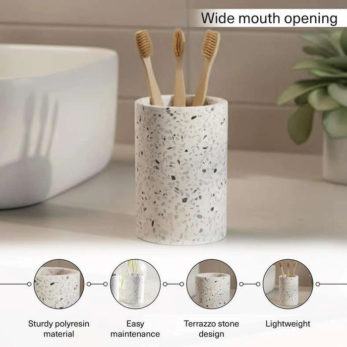 Terrazzo Tumbler 7.8X7.8X11.2Cm-White