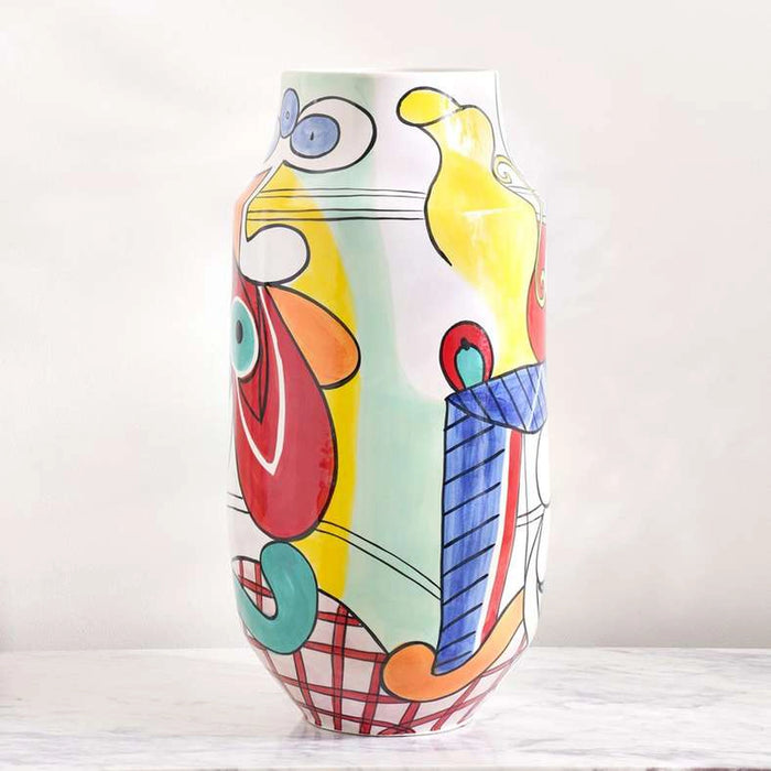 Texas Handpainted Ceramic Vase 29.8X29.8X61.5Cm- Red