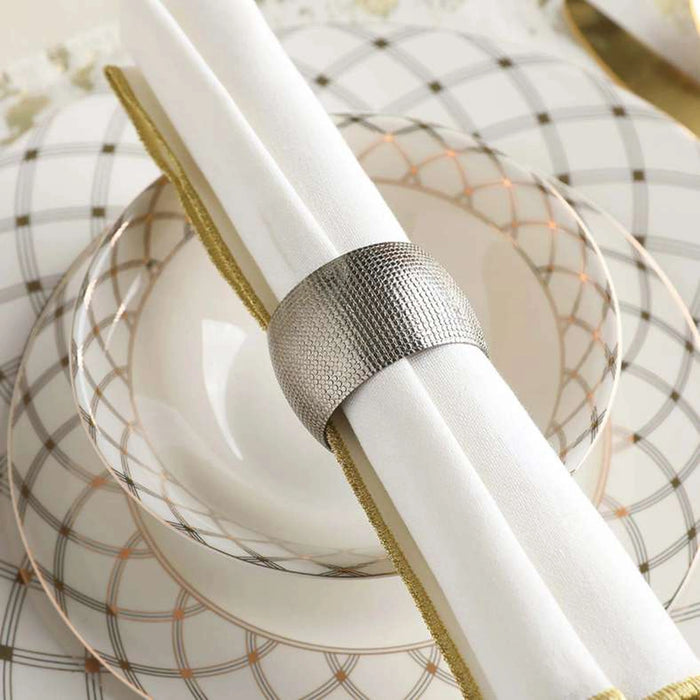 Texture Glam S/2 Napkin Ring Gold