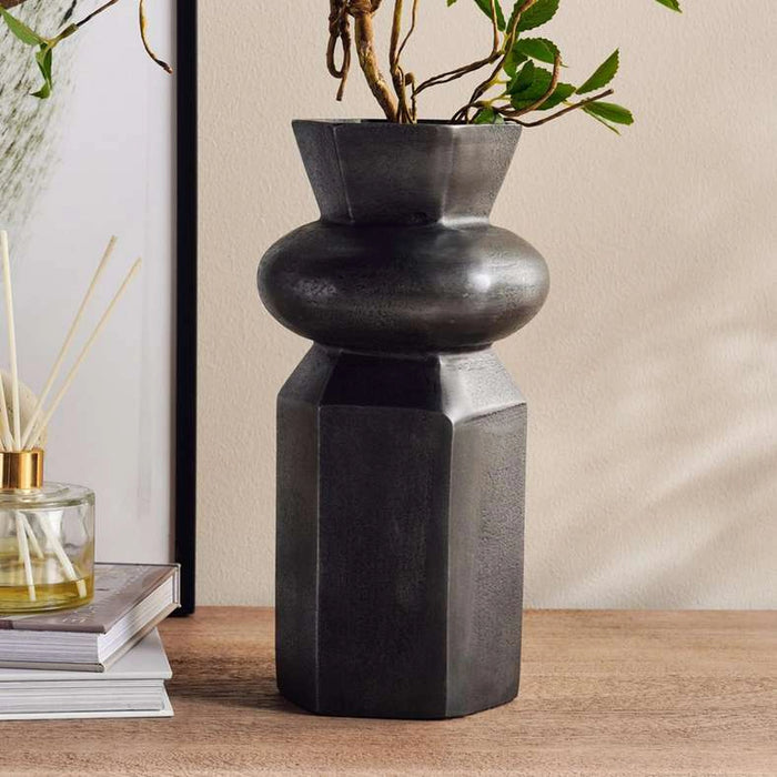 Teya Metal Vase 15X15X31Cm - Grey