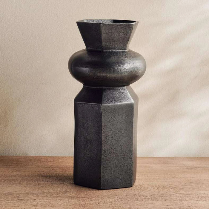Teya Metal Vase 15X15X31Cm - Grey