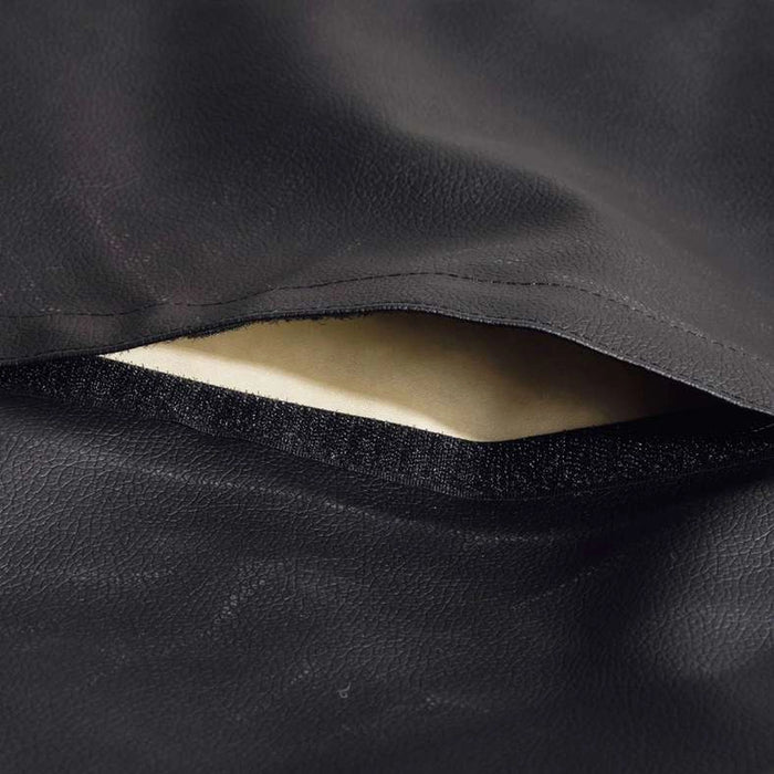 Th-Napster Faux Leather Xxxl Bean Bag With Piping-Black