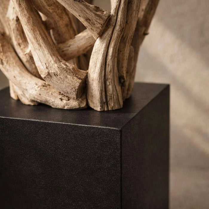 The Swirl Stem Wooden Art Led Floor Lamp 33X37X150Cm - Natural